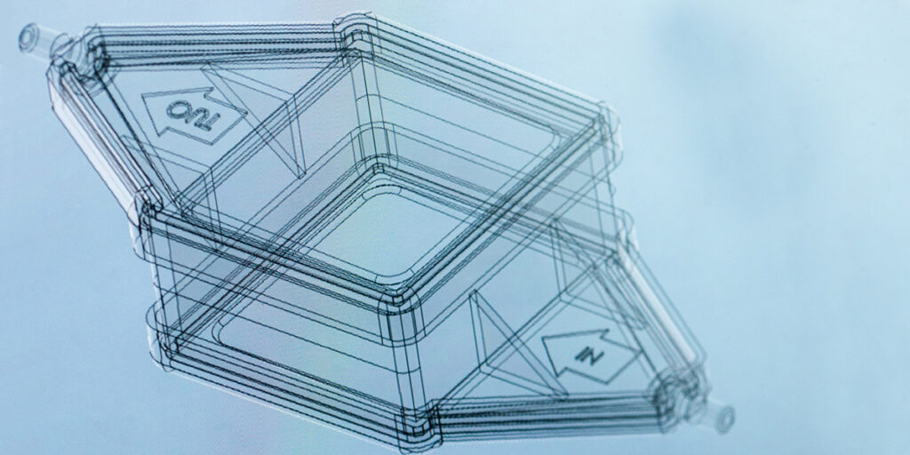 Technical engineering design of medical equiptment on digital CAD software
