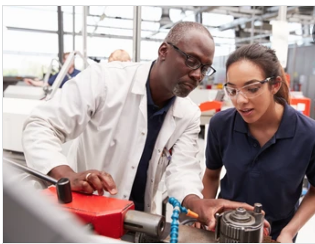 A picture of a girl engineering apprentice