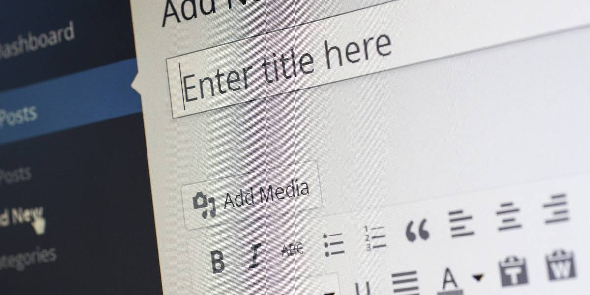 Image of writing a post on WordPress