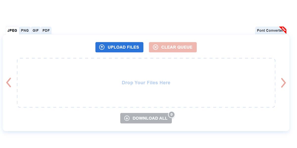 Screenshots of where you can upload the file, adjust the quality and download the minimised file format on Compress JPEG