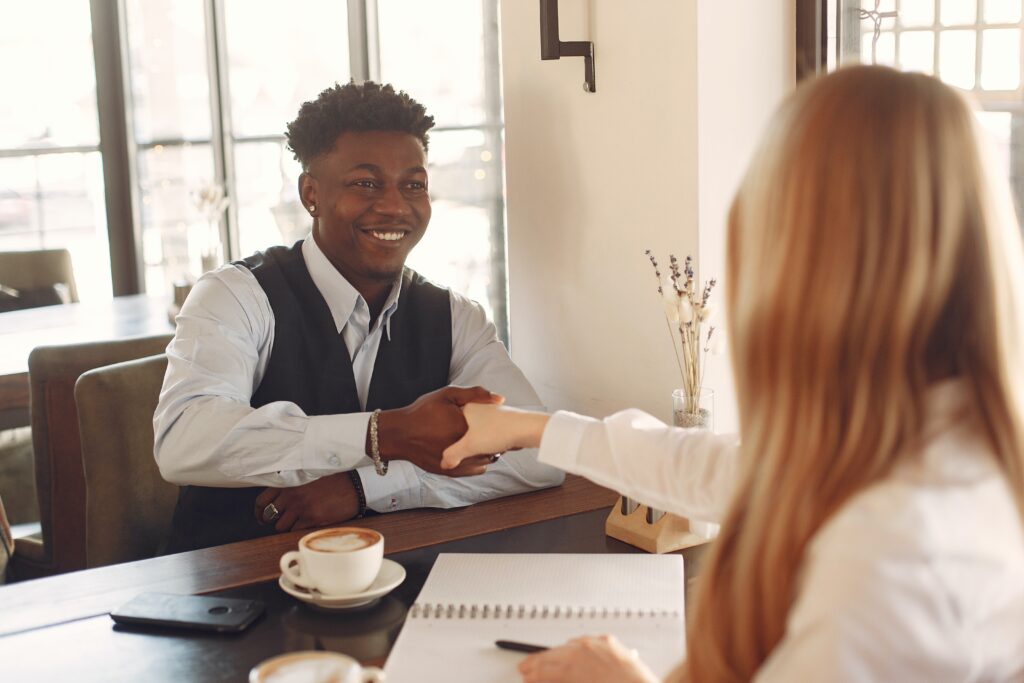 Handshake at Level 3 Digital Marketing apprenticeship interview