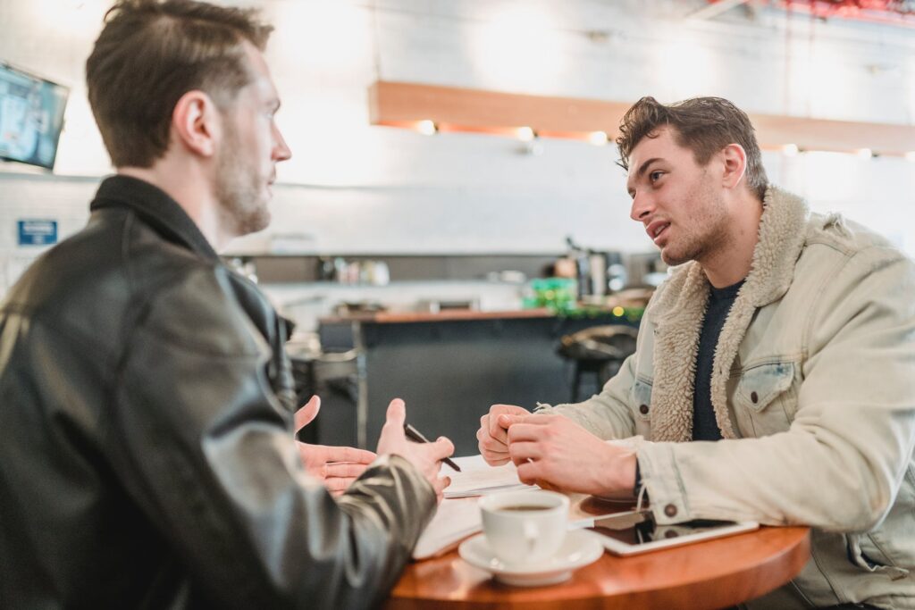 Career development advisor helping a client