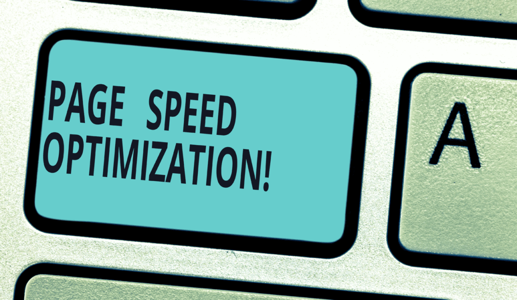 SEO techniques to boost your website's ranking - computer button with speed optimization on