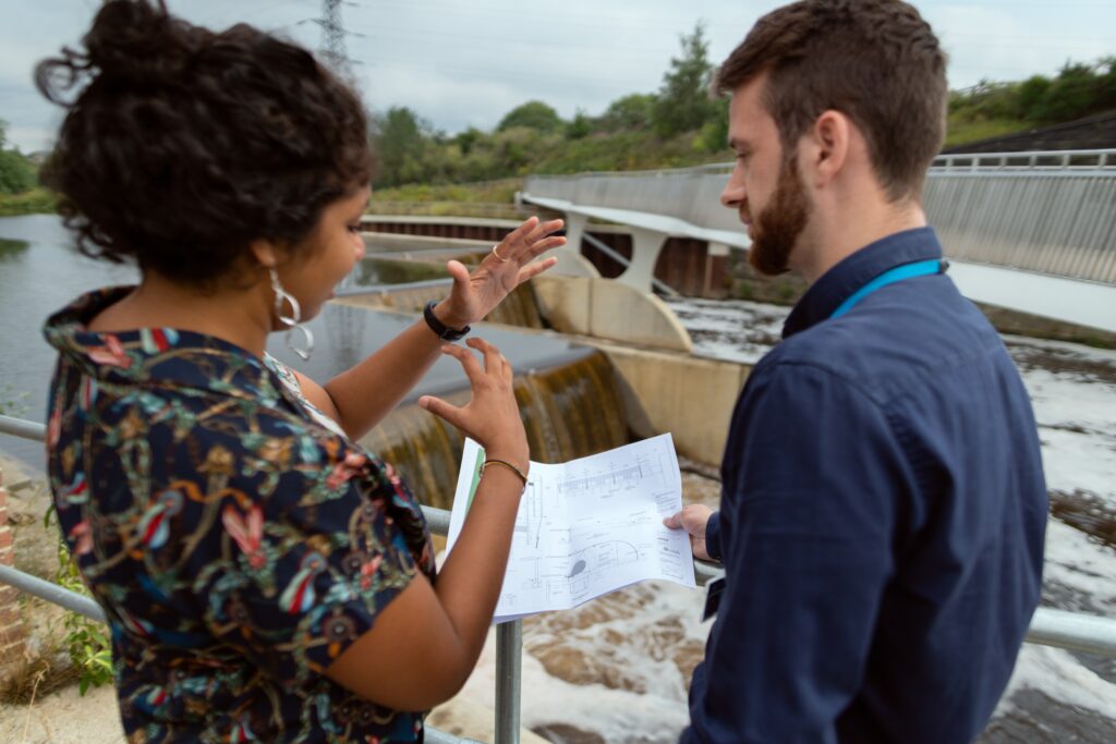 Civil Engineers surveying site